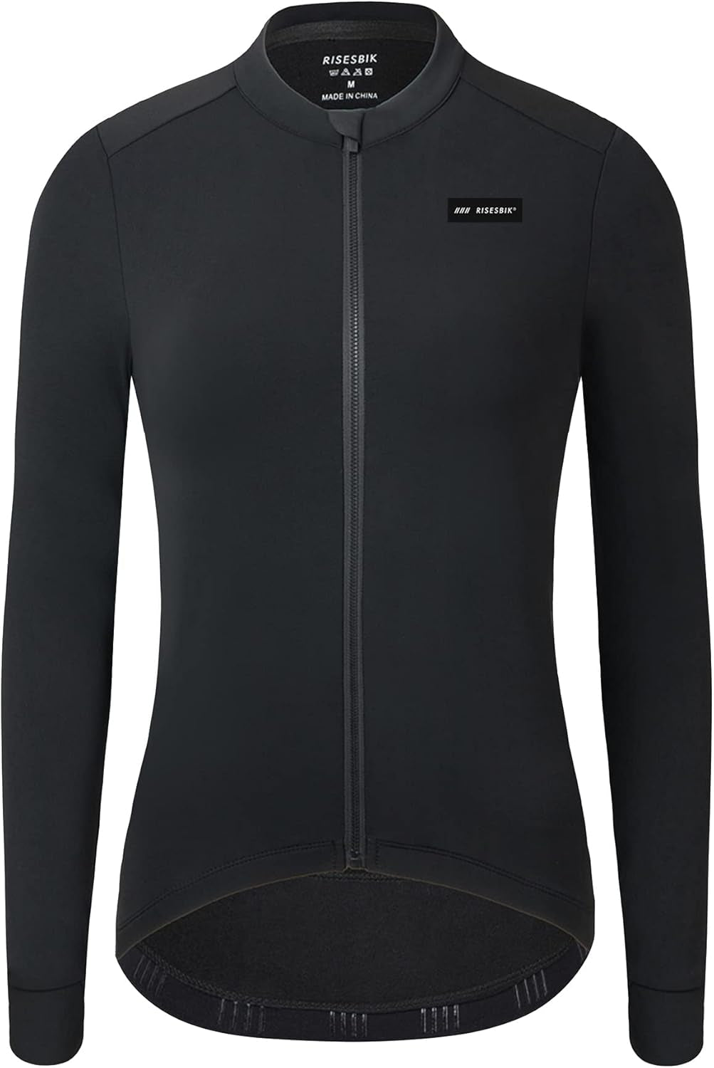 Women'S Winter Cycling Jersey Zipper Pocket Long Sleeve Fleece Cycling Jackets Bike Jersey Thermal Softshell