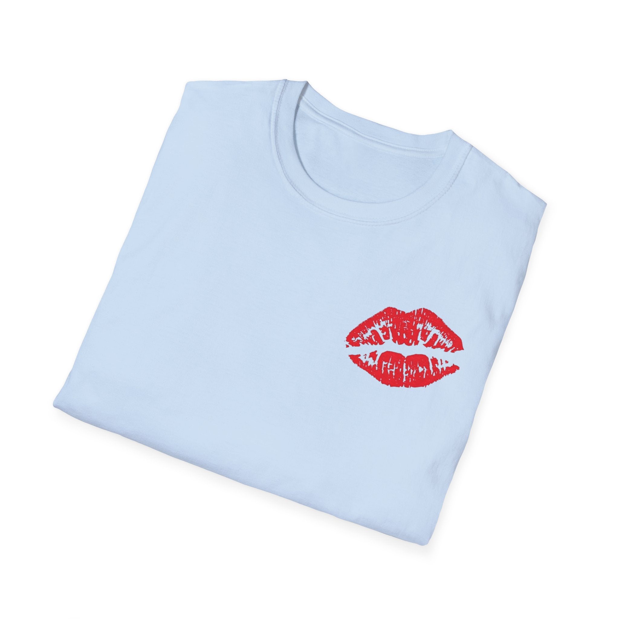 Kiss Me Softstyle T-Shirt, Cute Valentine's Day Gift, Fashionable Couple Tee, Flirty Graphic Shirt, Birthday or Anniversary Present