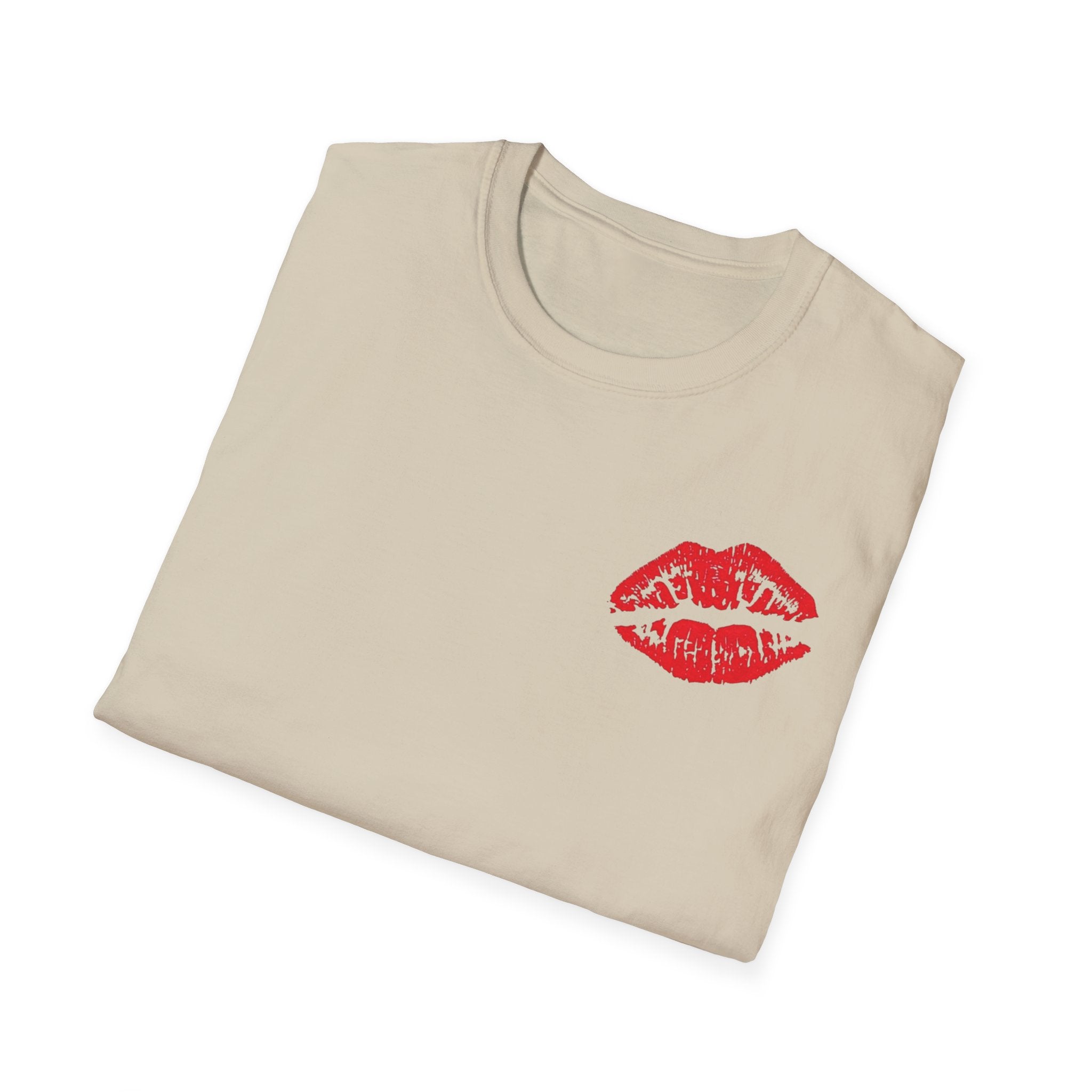 Kiss Me Softstyle T-Shirt, Cute Valentine's Day Gift, Fashionable Couple Tee, Flirty Graphic Shirt, Birthday or Anniversary Present