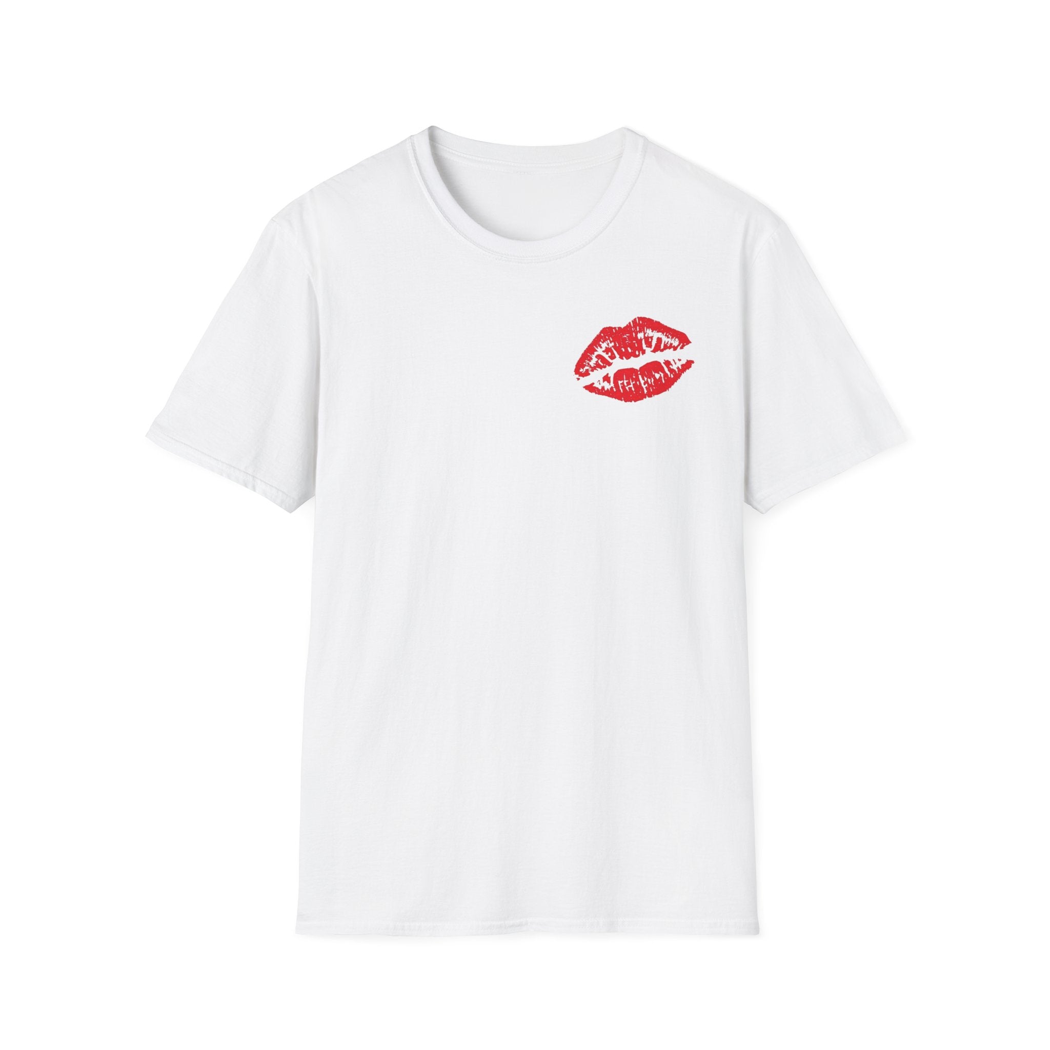 Kiss Me Softstyle T-Shirt, Cute Valentine's Day Gift, Fashionable Couple Tee, Flirty Graphic Shirt, Birthday or Anniversary Present