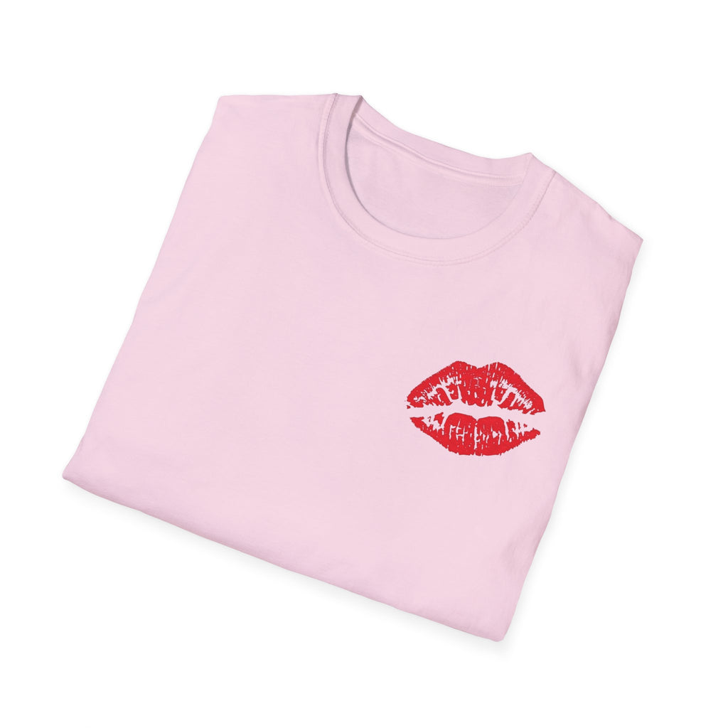 Kiss Me Softstyle T-Shirt, Cute Valentine's Day Gift, Fashionable Couple Tee, Flirty Graphic Shirt, Birthday or Anniversary Present