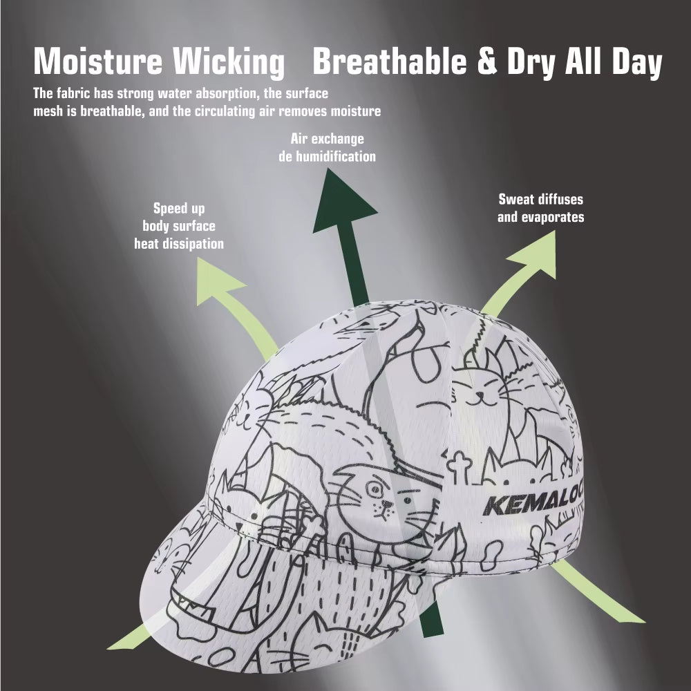 Men Cycling Cap Anti-Uv Summer Elastic Quick Dry Bike Cap 2023 White/Black/Blue Mesh Outdoor Breathable Cycling Hat