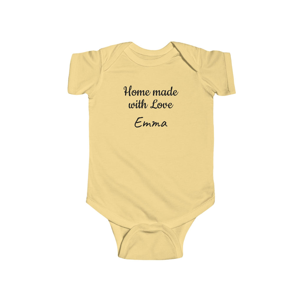 Personalized Infant Bodysuit - Home Made with Love, Baby Gift, Newborn Outfit, Cute Baby Clothes, Custom Baby Apparel