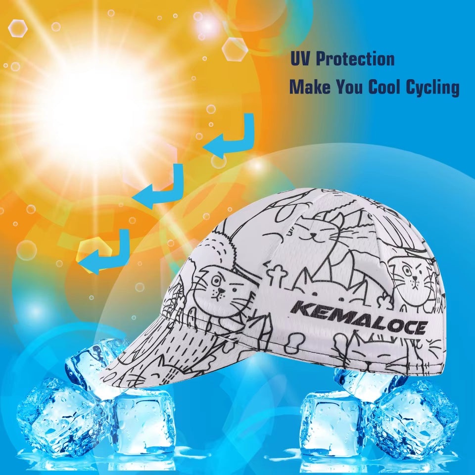 Men Cycling Cap Anti-Uv Summer Elastic Quick Dry Bike Cap 2023 White/Black/Blue Mesh Outdoor Breathable Cycling Hat