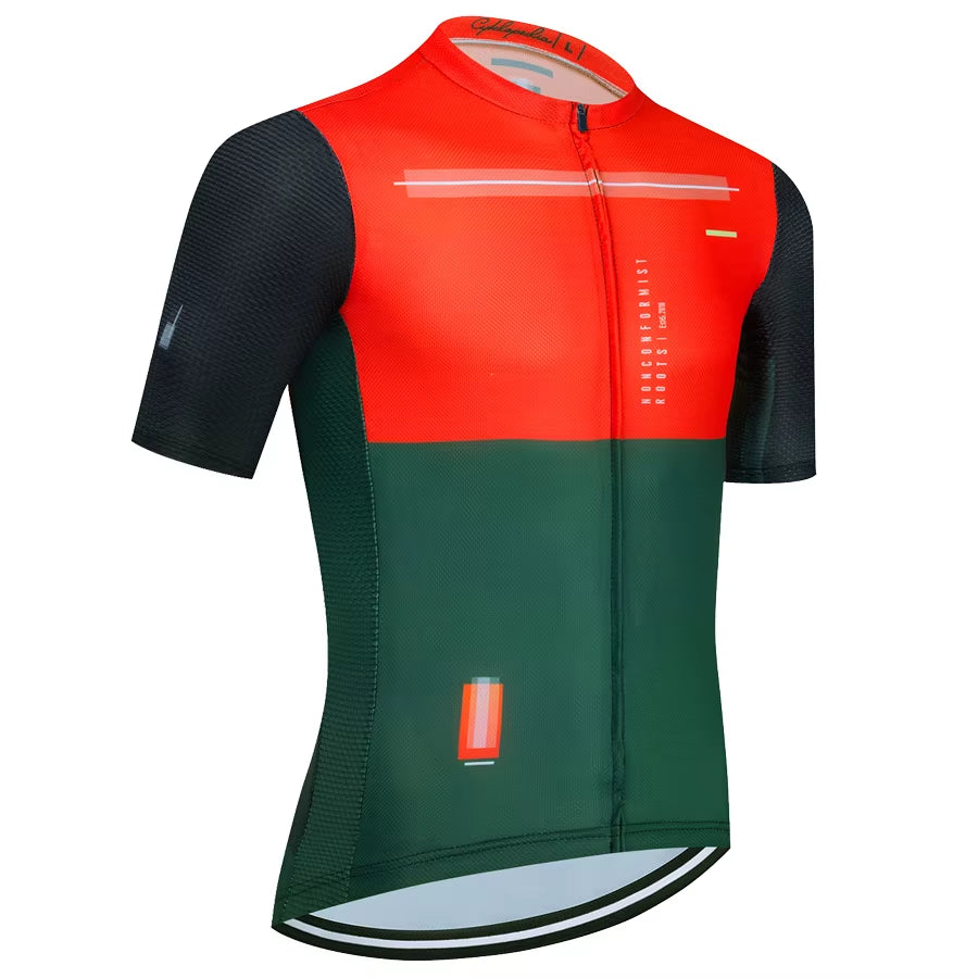 2024 New Summer Men'S Cycling Short Sleeved Sportswear, Breathable and Comfortable Outdoor Mountain Cycling Clothes