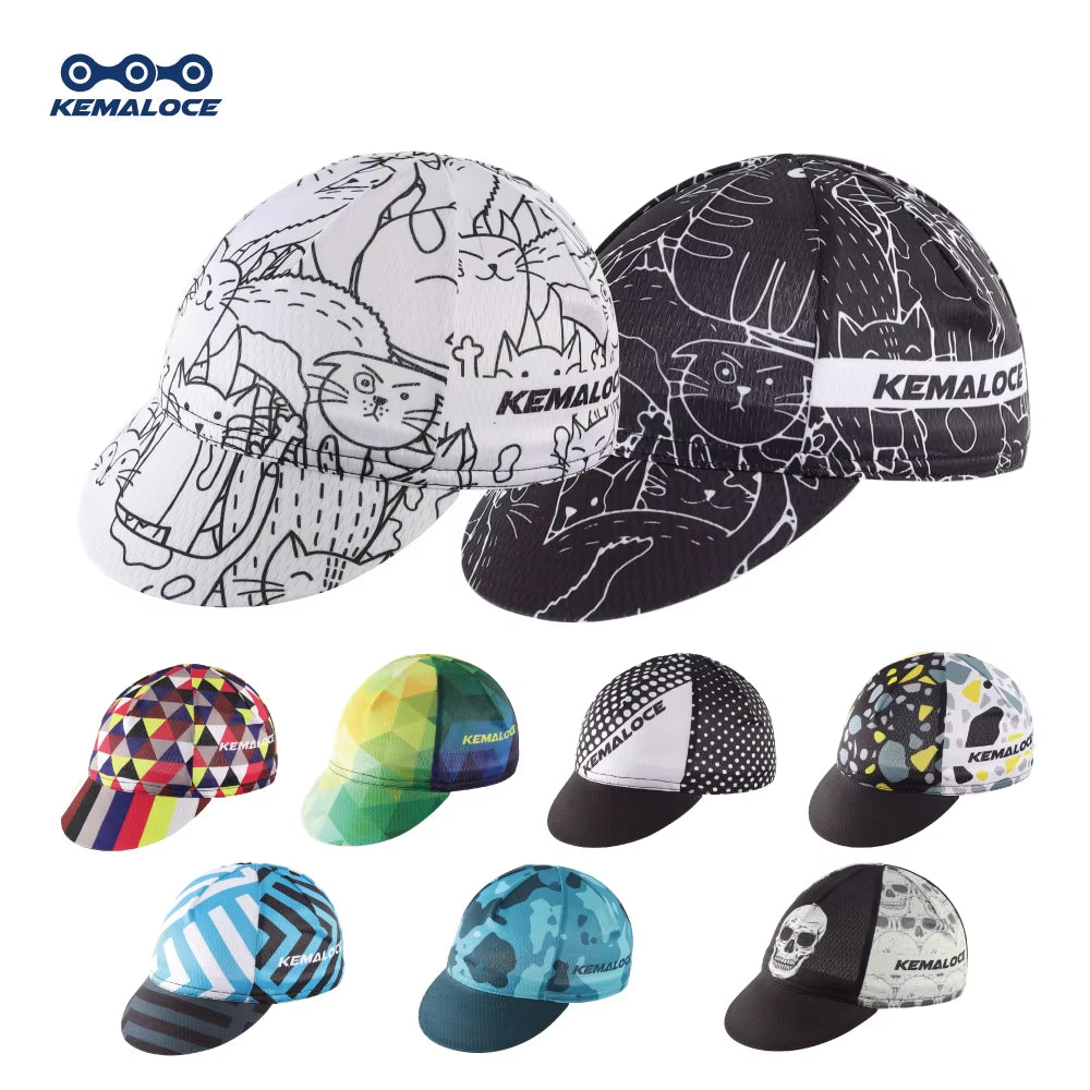 Men Cycling Cap Anti-Uv Summer Elastic Quick Dry Bike Cap 2023 White/Black/Blue Mesh Outdoor Breathable Cycling Hat